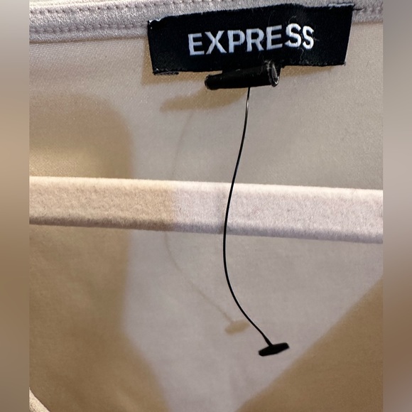 Brand New Express Bodysuit- Beige Ruffle Sleeve Size Small - Picture 6 of 6